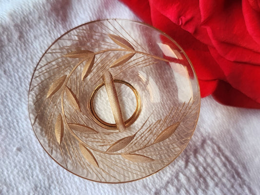 Gros bouton ancien lucite plexis épis de blé à pied  3,1 cm ref 2105