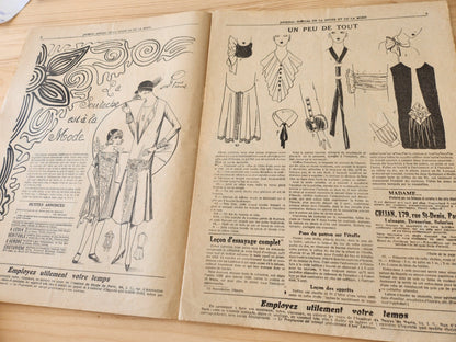 Journal de l'institut de coupe de paris année folle mode  Janvier 1926 patron