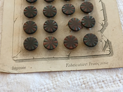 Collection lot 24 boutons anciens pieds  1,1 cm ou 11 mm vers 1900