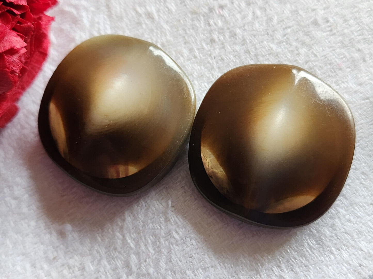 Duo boutons vintage pour fourrure lumineux à pied 2,7 cm ref 1386