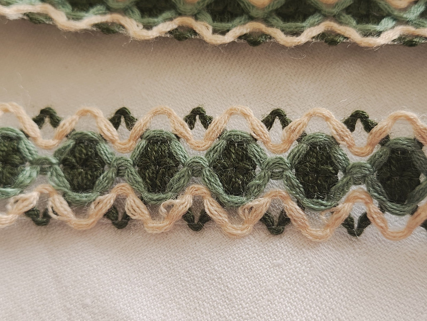 Galon vintage vert beige 2 m 20 sur 2,4 cm A5