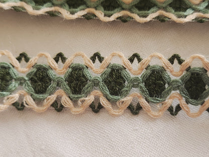 Galon vintage vert beige 2 m 20 sur 2,4 cm A5