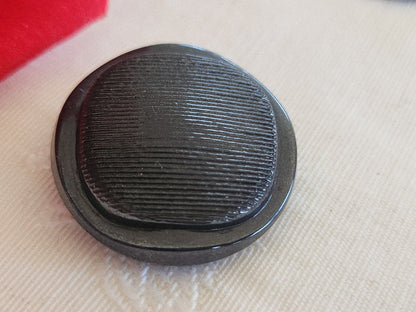 Gros bouton ancien en verre gris anthracite vintage 2,6 cm ou 26 mm G4P