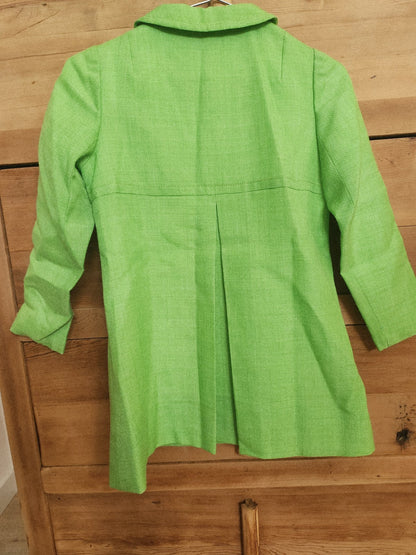 Ancienne veste vintage manteau enfant vert jamais porté comme neuve ref portant