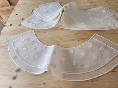 Lot de 10 col anciens larges vintage neuf étiquette théâtre reconstitution B8