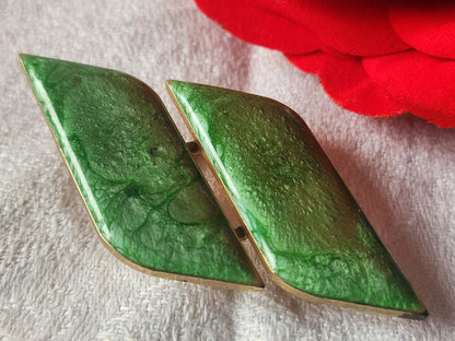 Boucle de ceinture ancienne vintage metal en une seule partie vert