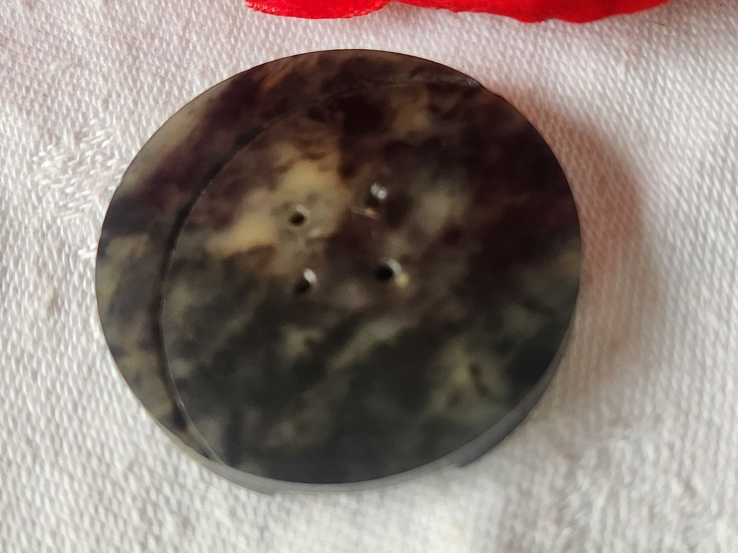 Gros bouton ancien galalithe jaspé collection art deco 3,5 cm D5T