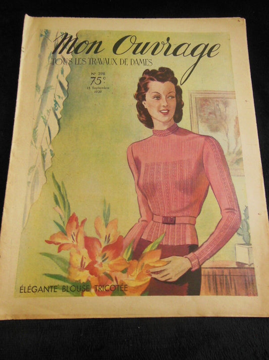 Mon ouvrage 1939 n°398 smocks  drap ajourés pour orner armoire manteau bébé