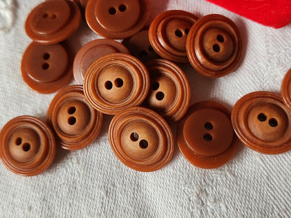 Lot 15 boutons vintage marron camaieu mat ovale  1,5 sur 1,7 cm ref 2210