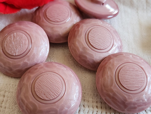 Lot 6 trés gros boutons vintage pied rose lumineux 3,1 cm ou 31 mm  ref 6547 **