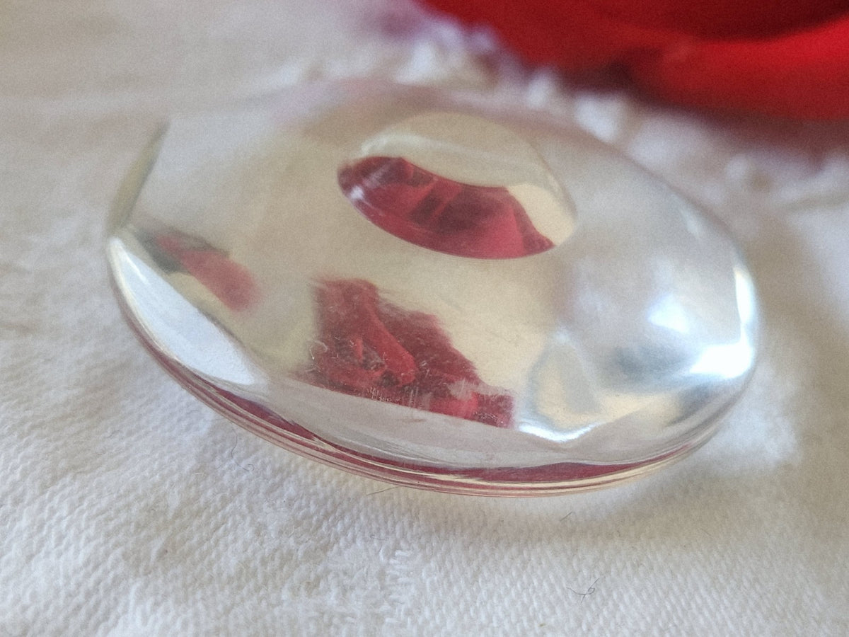 Enorme bouton vintage transparent effet plexis pied XXL 4,8 cm ref 6125