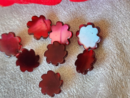 Collection lot 8  boutons vintage en nacre  prune 1 et 1,2 cm spirale ref6094