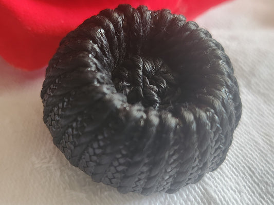 Ancien gros bouton en passementerie noir gros 3,1  cm noir ref 2876