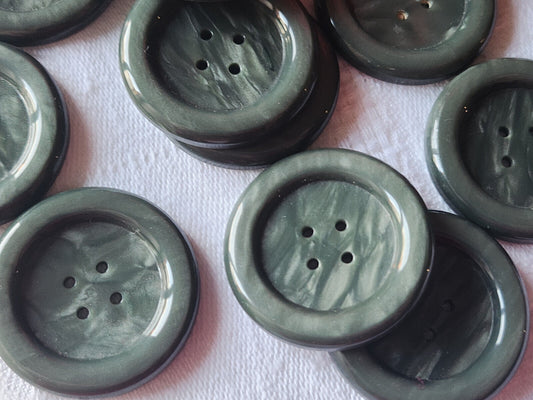 Lot 5 gros  boutons vintage gris  3 cm marbré  trou ref 2070