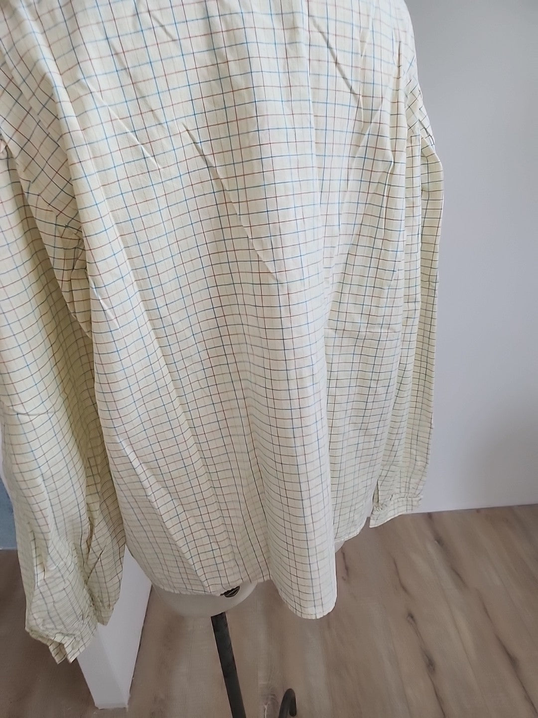 Pur vintage ancienne blouse haut manche jaune carreaux 42/44?   ref portant