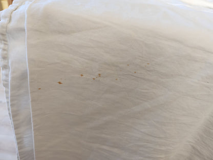 Ancien grand drap  coton monogramme CM jour 215 sur 310  cm  B8