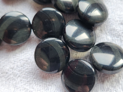 Lot 16 boutons vintage inclusion noir gris pied 1,3 cm ref 3309