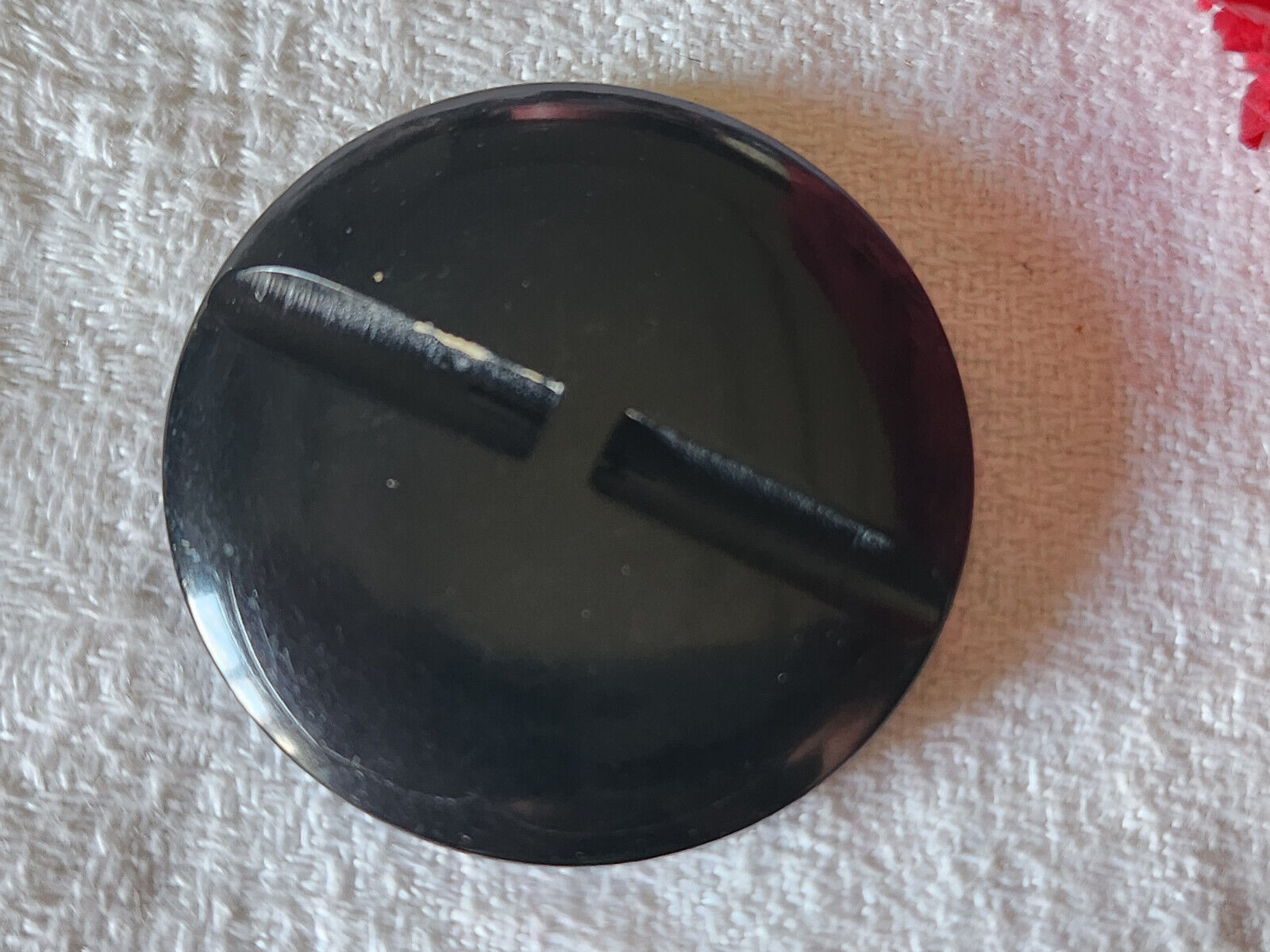 Gros bouton vintage noir effet craquelé à pied 3,8 cm ou 38 mm ref 4838
