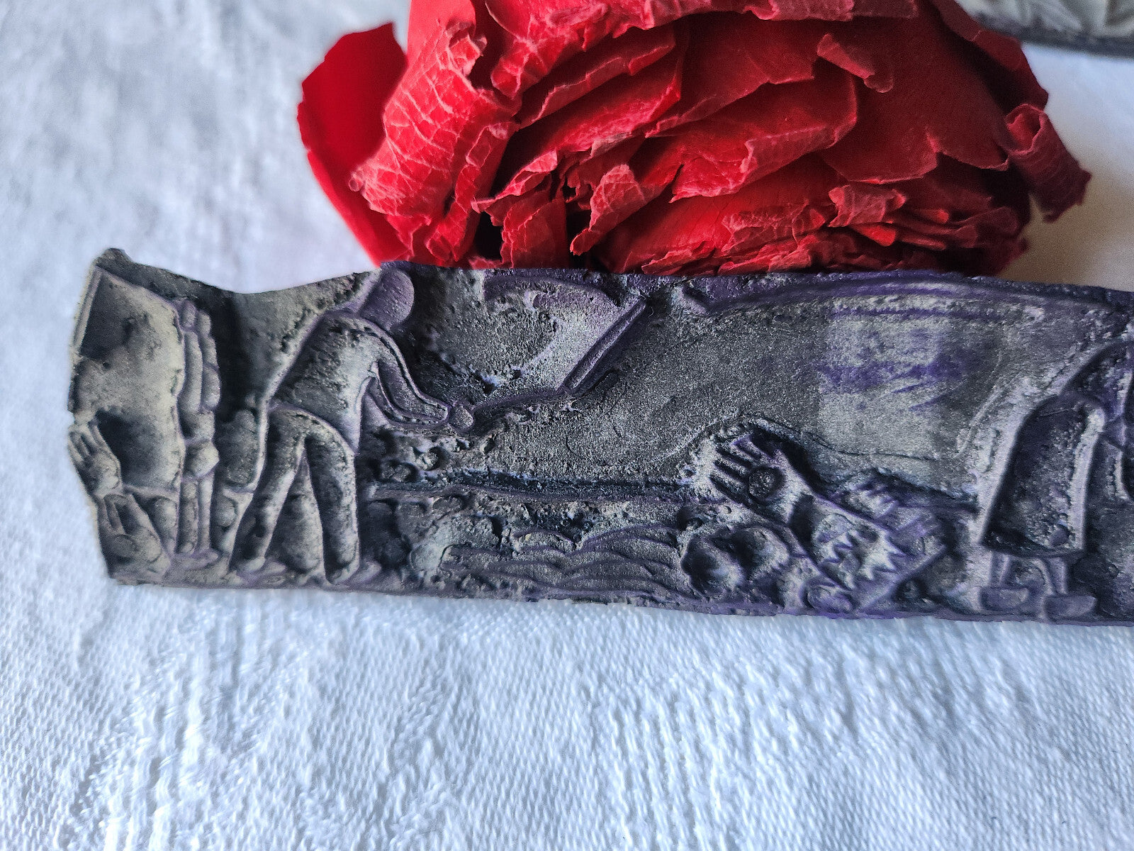 Tampon ancien sans support frise broderie collection travail au champs  n°31
