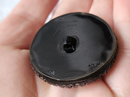 Collection bouton vintage enorme ajouré résine pied 3,7 cm G19P