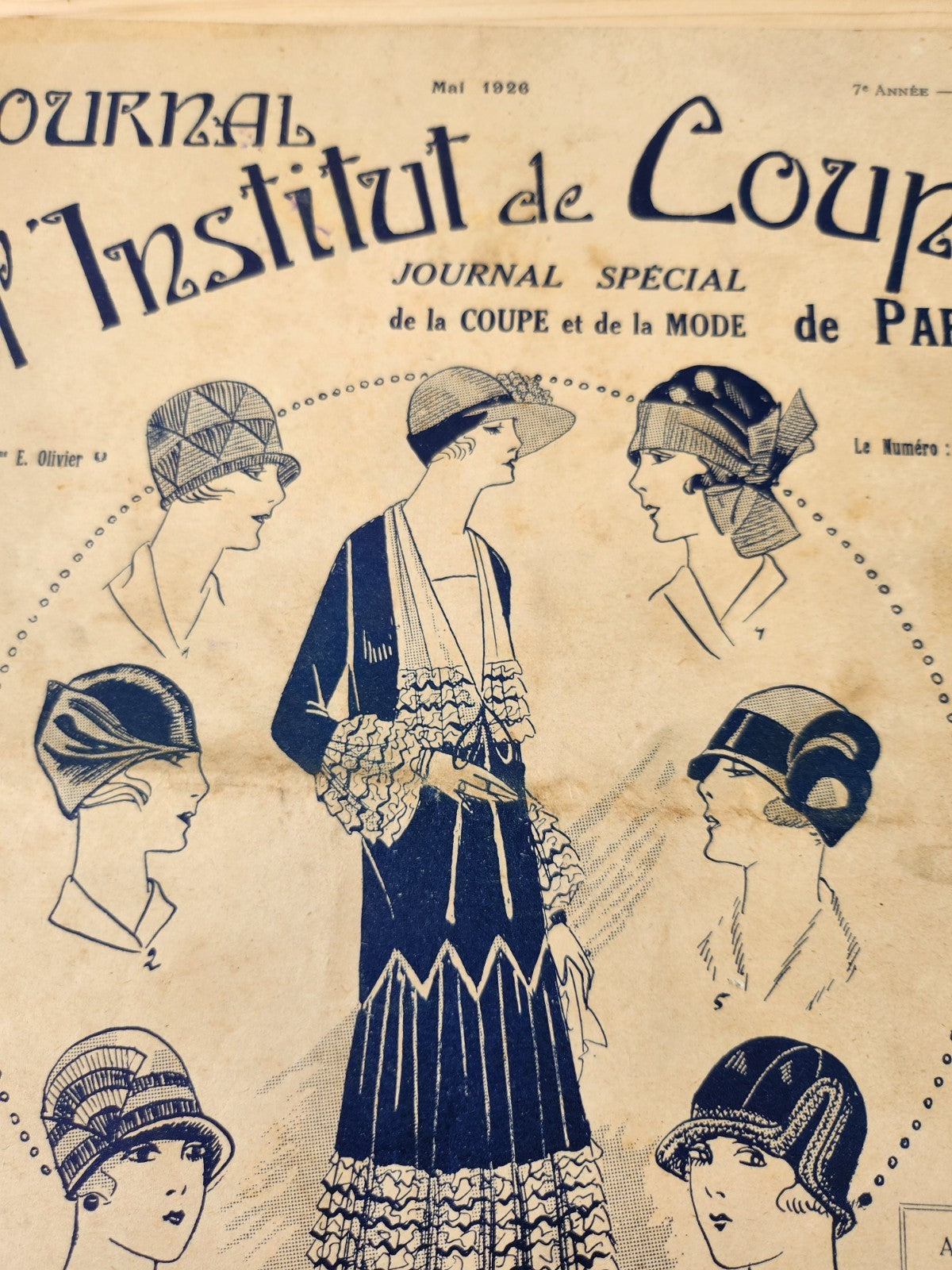Journal de l'institut de coupe de paris année folle mode Mai 1926 patron