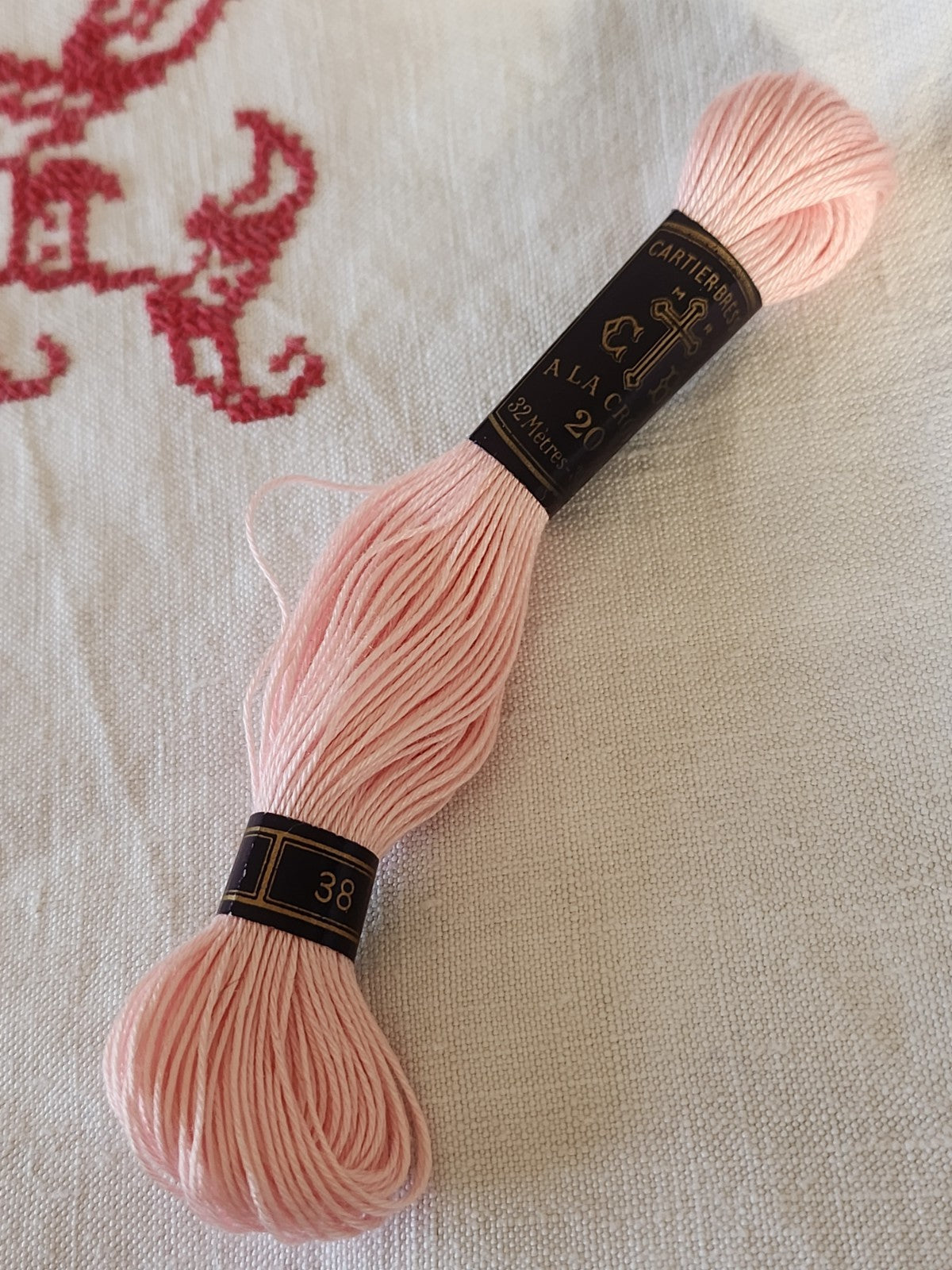 Echevette ancienne rose 32 mètres coton perlé cartier bresson  38 T9