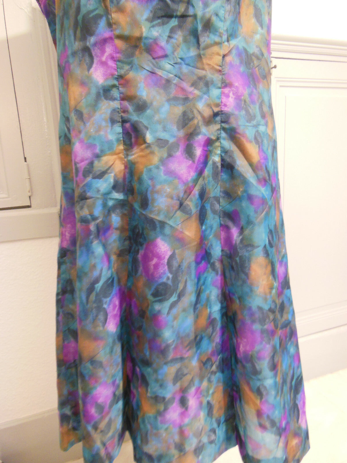 Pur vintage ancienne robe sans doublure vert violet T44/46 ? ref PORT