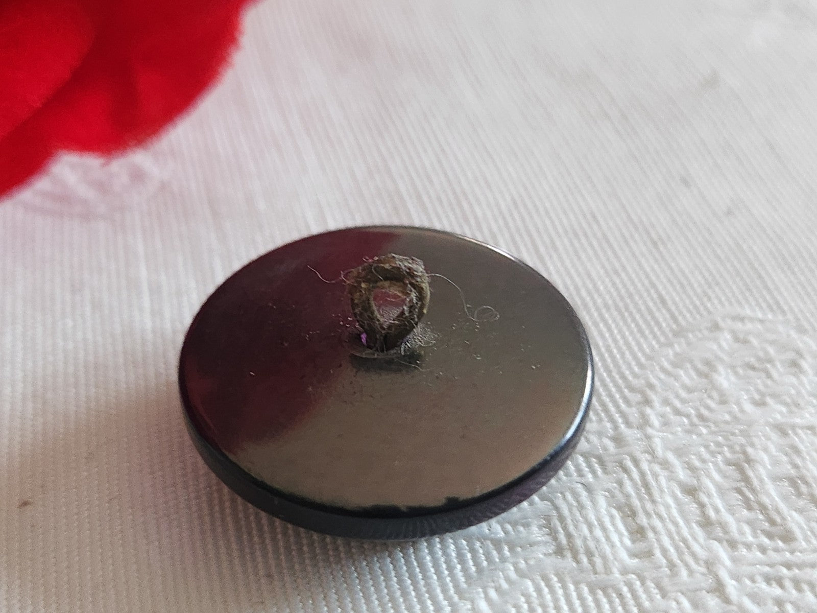 Bouton ancien cœur en nacre pied laiton 2,2 cm ou 22 mm G12K