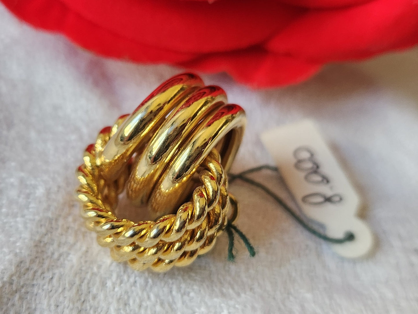 Original bouton vintage metal doré avec etiquette au max 2,3 cm G19K