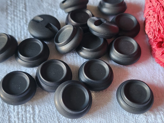 Lot 14 haut boutons gris mat vintage foncé pied 1,7 cm ref 4924