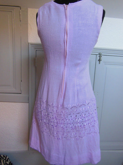 Pur vintage robe  ancienne  rose parme  taille 38? B7