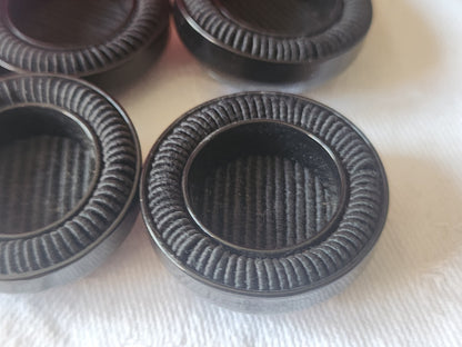 lot 5 gros boutons vintage noir haut à pied 2,8 cm ref 1424