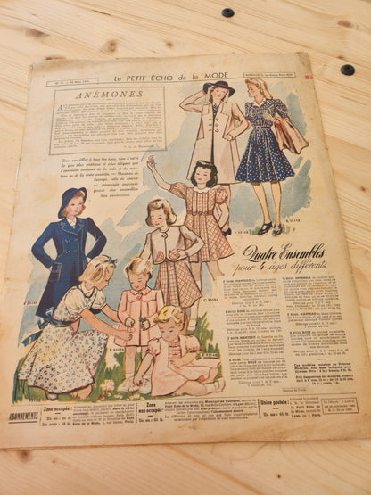 Le petit echo de la mode 1941 n°11 modes pour enfants revue mode française