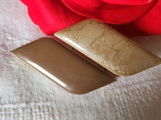 Boucle de ceinture ancienne vintage metal marron en une seule partie