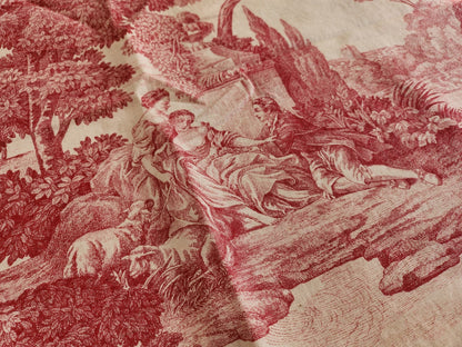 Ancien coupon de tissu toile de jouy "le printemps " d'aprés Boucher petit B6