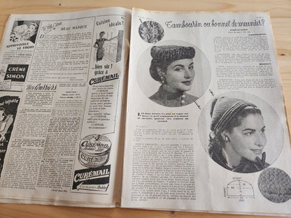 Le petit echo de la mode 1954 n°4  bonnet meunier robes enfants