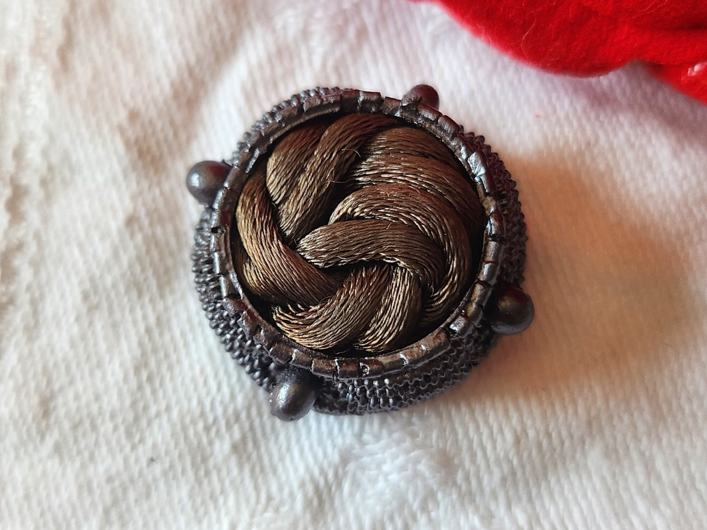 Collection bouton vintage passementerie resine marron gris 2,4 cm G4J