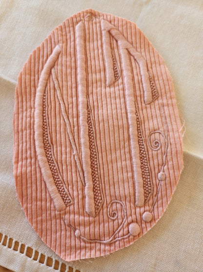 Gros monogramme ancien NT original côtelé travaux couture médaillon T3