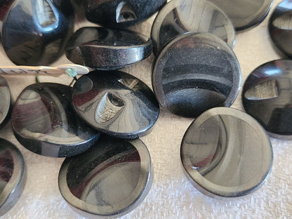 Lot 6 boutons vintage gris veiné épais inclusion pied 1,7 cm ref 3058