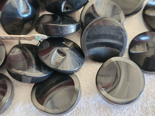 Lot 6 boutons vintage gris veiné épais inclusion pied 1,7 cm ref 3058