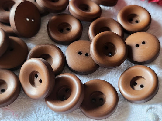 Lot 18 boutons vintage marron mat épais haut 1,7 cm ref 272