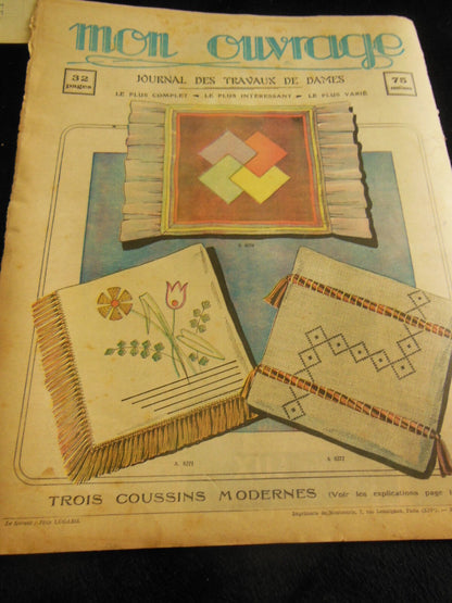 Mon ouvrage 1936 n°330  avec supplément Lingerie jeté table chemisier