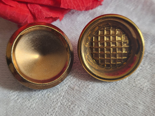 Duo boutons anciens en verre doré foncé à pied  diamètre: 1,7 cm G6G