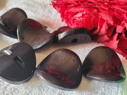 Lot 5 boutons vintage marron incurvé gros pied foncé 2,4 cm ref 147