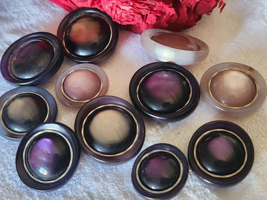 Lot 11 boutons vintage ovale panaché  1,7 sur  1,8 à  2,2 sur 2,4 cm ref 5997