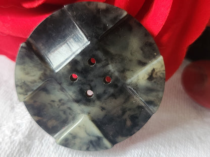 Gros bouton ancien galalithe jaspé collection art deco 3,5 cm D5T