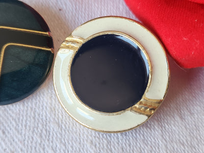 Duo boutons vintage en métal  2,3 cm et 2,4 cm D4B
