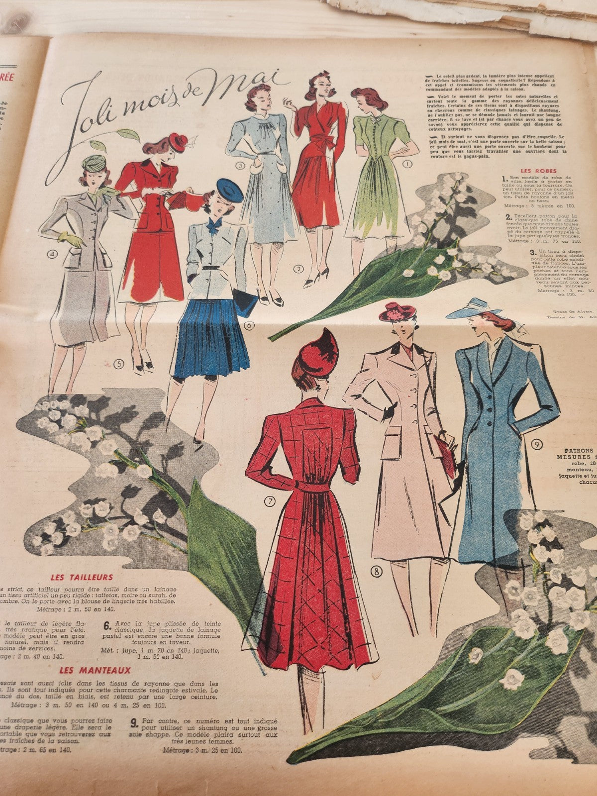 Le petit echo de la mode 1941 n°18 joli mois de Mai  parure enfant blouses