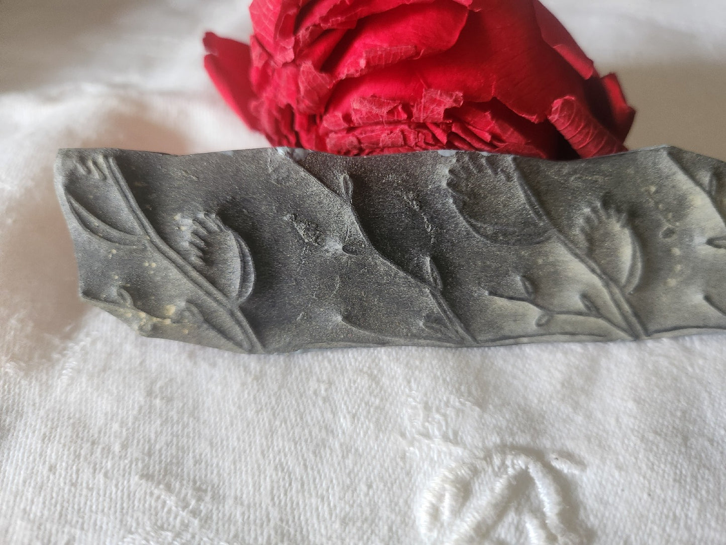 Tampon ancien sans support frise broderie collection fleur    n°36-2