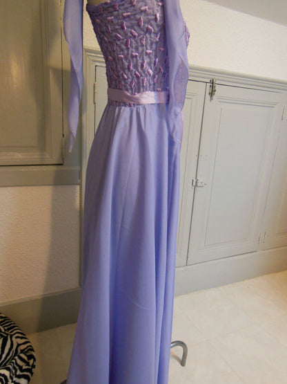 Pur vintage robe violette longue Catherine  Denailles sublime T36/38 ref port